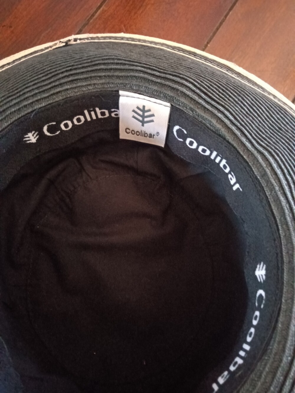Coolibar Fedora Black Woven Straw Hat Cream Ribbon EUC - Picture 7 of 7